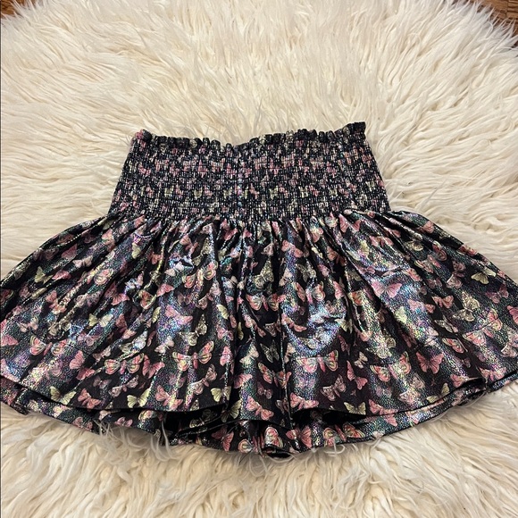 NWT QUEEN OF SPARKLES women’s Butterfly Print Iridescent Butterfly Skort size M - Picture 2 of 9